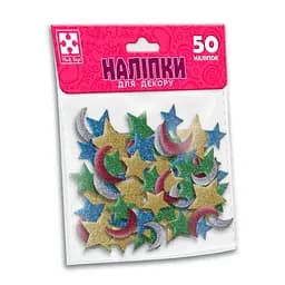 Детский набор мягких наклеек "Звезда и луна" Vladi Toys VT4206-55, 50 наклеек