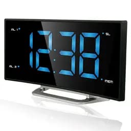 Годинник настільний з радіо Technoline WT460 Blue LED Black/Silver (WT460 blaue LED), Чорний