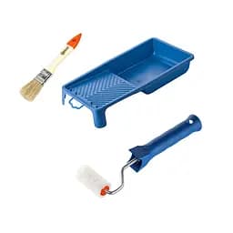 Валик "Велюр" 50х15 мм с ручкой, ванночка и кисточка "Стандарт" Polax (770-245)