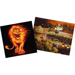 Набір для розпису по номерах Ideyka Вечірнє місто 40х50 см та Вогняна сила 40х40 см (СKHO8154)