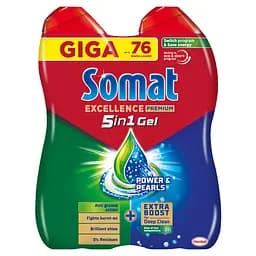 Набір: гель для миття посуду в посудомийній машині Somat Excellence Duo 684+684 мл
