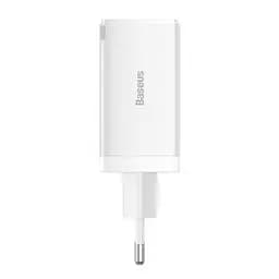 Зарядний пристрій Baseus 2xUSB-C 65W + 1xUSB GaN + cable USB-C to USB-C 100W 1.0m white (CCGP120202) - мініатюра 5