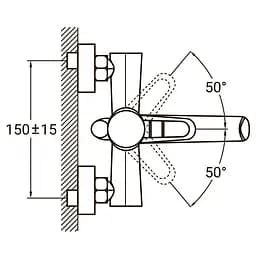 Змішувач для ванни AQUATICA HK-2C130C 9732210 - мініатюра 3