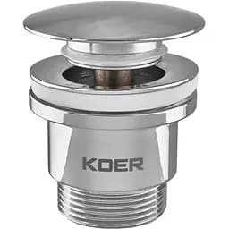 Донний клапан Koer PW-01-01 Click-Clack універсальний KR3400, Хром