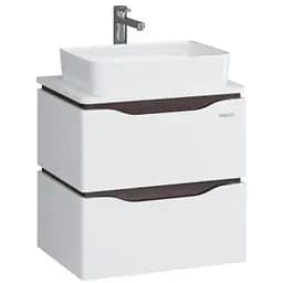 Тумба підвісна Sanwerk Алесса Air 60 венге з Топ панеллю та умивальником Rapid 50x35 (MV0000901) Венге