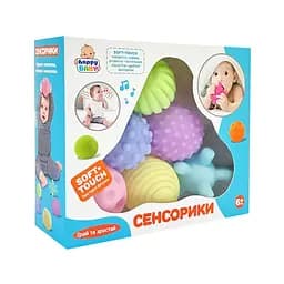 Набор мячиков для купания "Сенсорики" Limo Toy HB0020A пищалка, 6 штук