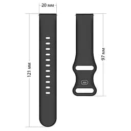 Ремінець силіконовий 20мм Samsung Galaxy Watch 42mm - чорний Eight (WB418343) - мініатюра 2