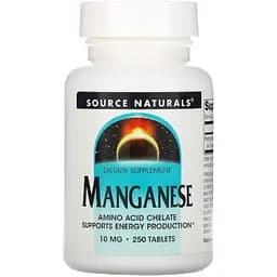 Мінерали Source Naturals Марганець 10 мг 250 таблеток