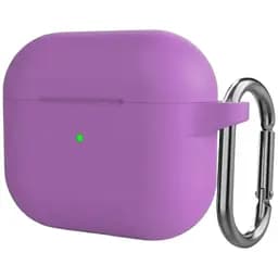 Чехол с карабином CasePro Protective Silicone Case для AirPods 3 Purple