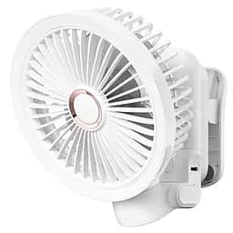 Портативний вентилятор GF12 з затискачем+LED 5400mAh White