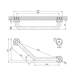 Поручень для ванної кутовий Kroner KRM Rizze - ACC3517 (CV022918) - мініатюра 4