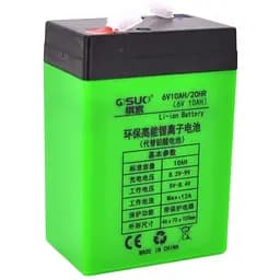 Аккумуляторная батарея литиевая QiSuo QS610СH 6V 10Ah Li-ion 18650 зарядное 8.4V 1A крокодилы