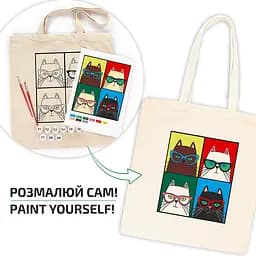 Набір екосумка-розмальовка „Коти в окулярах“ бавовна 220 г/м2 38х42см ROSA Talent [CD] - мініатюра 5