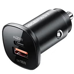 АЗП Acefast B1 mini PD20W+QC3.0 total 38W (1USB-A/1C) Black - мініатюра 2