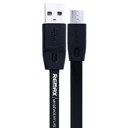 Кабель Micro USB Remax Full Speed RC -001 м 1 метр плоский черный