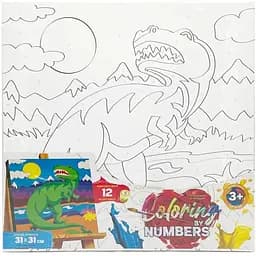 Картина за номерами Danko Toys Динозавр Ті-Рекс 31x31 см (CBN-01-10)