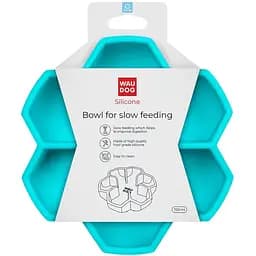 Миска для медленного питания Waudog Silicone 750 мл голубой