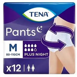 Підгузки для дорослих Tena Pants Plus Night труси нічні Розмір Medium 12 шт (7322540839913)