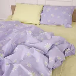 Підковдра MirSon Бязь 17-4826 Lenora 220х240 см Фіолетова з зеленим (2200009388903)