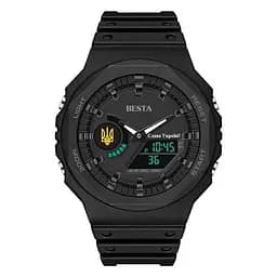 Чоловічий водостійкий тактичний годинник Besta Jocker UA (Чорний)