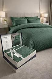 Комплект постельного белья евро 200х220 Premium сатин зеленый TC303376160