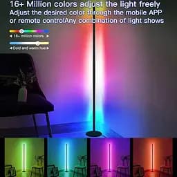 Підлогова кутова LED лампа RGB SAL-005B 160cm Bluetooth USB with app Black - мініатюра 2