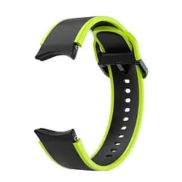 Ремінець для Samsung Galaxy Watch 4 40mm - чорно-зелений ширина кріплення 20мм силікон розмір L Watchbands Double Line (W12-5WB49442154) - мініатюра 2