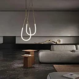 Дизайнерський підвіс LEDA у латунному корпусі 200 см | Line F | Арт. A99-950*2000-1 AB