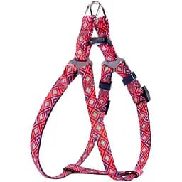 Шлея для собак дрібних порід BronzeDog Urban Гуцульська XS 33-40 см червона