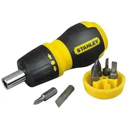 Викрутка Stanley Multibit Stubby бітотримач реверсний 1/4", 6 біт, SL, PH, PZ 7 предметів (0-66-358)
