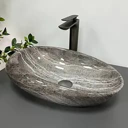 Умивальник VBI Vicenza dark stone накладний VBI-014800, Сірий - мініатюра 3