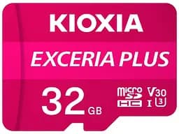 Карта памяти Kioxia i Exceria plus microSDXC 32Gb Class 10 U3 V30 + ad (LMPL1M032GG2)