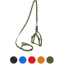 Шлея Dog Extreme з нейлону регульована з повідцем для котів, кроликів і морських свинок (ширина 10мм, довжина 115см, В:28-40см) - мініатюра 3
