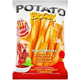 Палички Potato Boom Hit snack з телятиною та аджикою 25 г