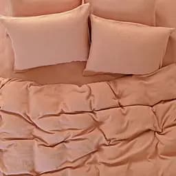 Комплект постільної білизни Barine вафельна Waffle Євро Рожевий 000165570