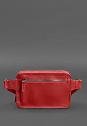 Шкіряна жіноча поясна сумка Dropbag Mini червона - мініатюра 4