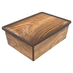 Коробка Qutu Trend Box Wood 25 л 52.5х37х17.5 см коричнева (TREND BOX с/к WOOD 25л.)