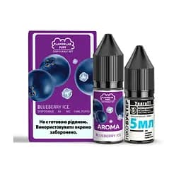 Набор компонентов для самозамеса солевой заправки заправки для вейпа Flavorlab Disposable Puff 10 мл, 0-50 мг Blueberry ice Черничный лед (15448)