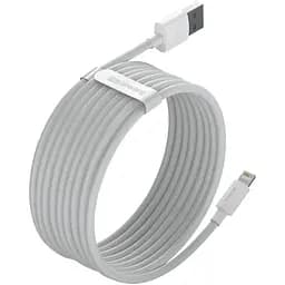 Кабель Baseus Simple Wisdom Cable USB to Lightning 2.4A 1.5m Kit 2PCS TZCALZJ-02 White - мініатюра 3