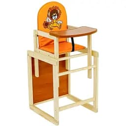 Стульчик для кормления Мася №2044 Лев кожзам оранжевый