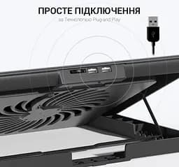 Охолоджувальна підставка для ноутбука до 17 дюймів OfficePro OPCP-500 2xUSB 1xfans - мініатюра 10