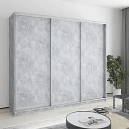 Шафа-купе тридверна MebelStar Уні AL 3ДСП 240x60x210 см Бетон (MBS-3062)