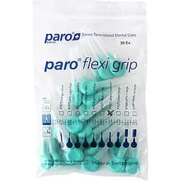 Набір міжзубних щіток Paro Swiss Flexi Grip середній 5 мм з ковпачком зелений 30 шт. - мініатюра 2