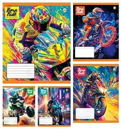 Тетради ученические 24 листа линия Тверда Мото, 20 шт. в упаковке