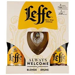 Уцінка. Набір пива Leffe: Blonde, світле, 6,4%, 0,75 л + Brune, темне, 6,5%, 0,75 л + келих (755151)  - мініатюра 2