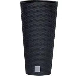 Горщик для квiтiв Prosperplast Rato тубус, з вкладишем 2 в 1, 400 мм, антрацит (77968-433)