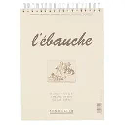 Блокнот на спіралі для ескізів та нарисів Ebauche Sennelier, 130 аркушів, 90 г/м, 24x32 см