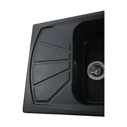Гранітна мийка Globus Lux Tana чорний 610x500 мм А0002, Чорний - мініатюра 4