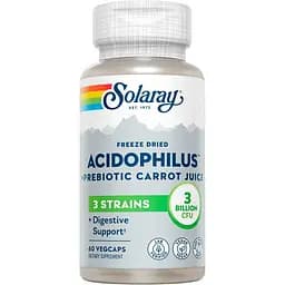 Пробіотики Solaray Acidophilus 3 Strain с пребіотиком морквяного соку 60 вегетаріанських капсул