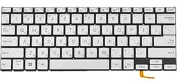 Клавіатура для ноутбука ASUS (X1402, X1403 series) rus, silver, без фрейму, підсвітка клавіш